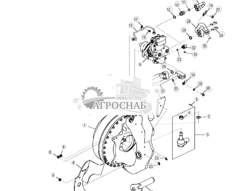 Ступица и двигатель HFWD, передние, правая сторона - ST3184 25.jpg